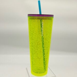 Starbucks Summer 2023 neon yellow bubbleseed tumbler - 24 oz Venti